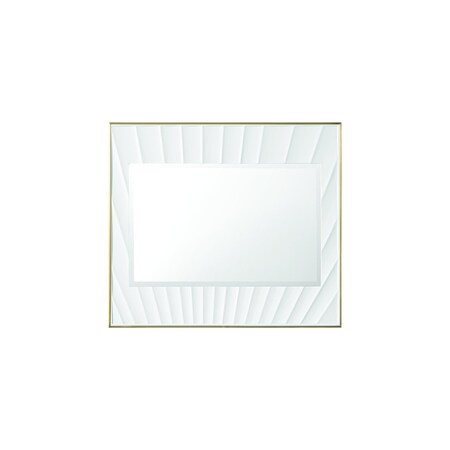 James Martin Vanities Soleil 36in Mirror, Matte White with Gold 710-M36-MWG